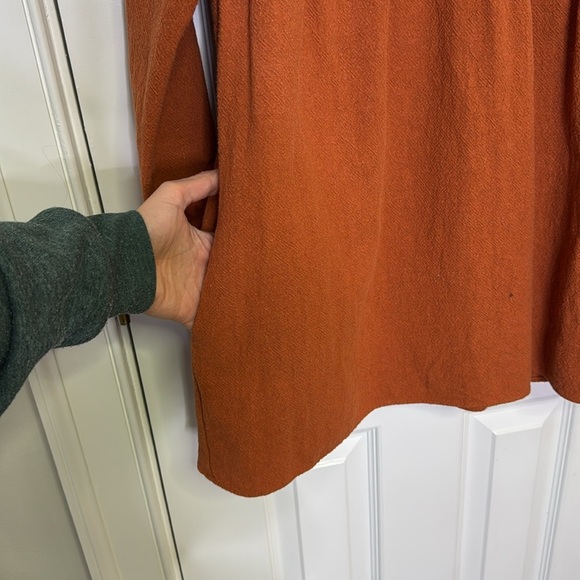 Zara Burnt Orange Tunic Dress with frayed hems size medium NWOT - Picture 10 of 10